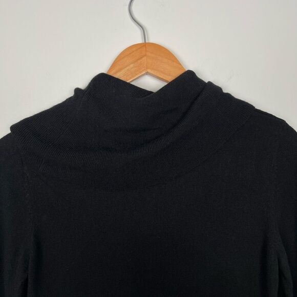 Chicos Black Wool Blend Minimalist Casual Academia Long Sleeve Turtleneck Dress - Picture 10 of 11